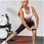 High Impact Front-Closure Sports Bra – Full Coverage, Padded, White