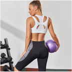 High Impact Front-Closure Sports Bra – Full Coverage, Padded, White