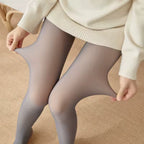 Plus Size Sheer-Look Fleece Lined Tights — Thermal Winter Pantyhose