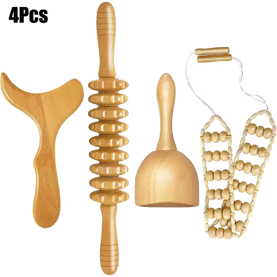 Sculpt & Smooth Wooden Massage Roller Set
