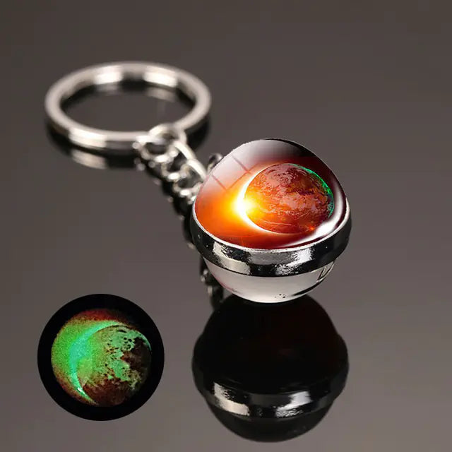 Glow In The Dark Planet Keychain - Solar System Design