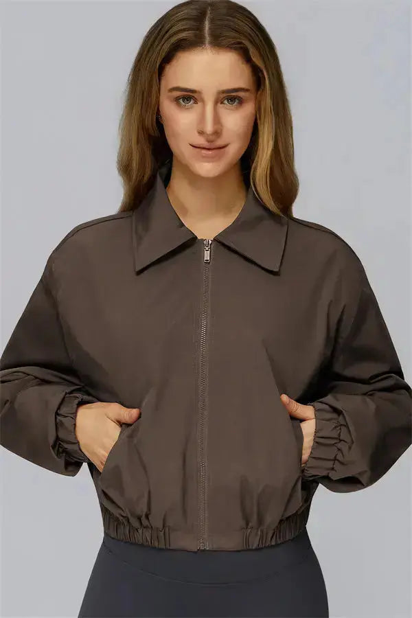 The Elle Form Crop Zip Jacket Fitglutes Activewear Gymwear Sportswear & Workout Clothes