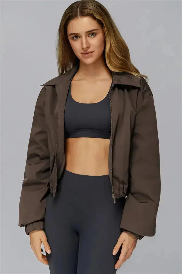 The Elle Form Crop Zip Jacket Fitglutes Activewear Gymwear Sportswear & Workout Clothes