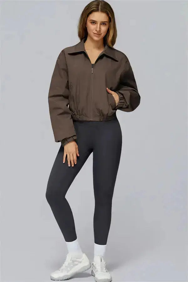 The Elle Form Crop Zip Jacket Fitglutes Activewear Gymwear Sportswear & Workout Clothes