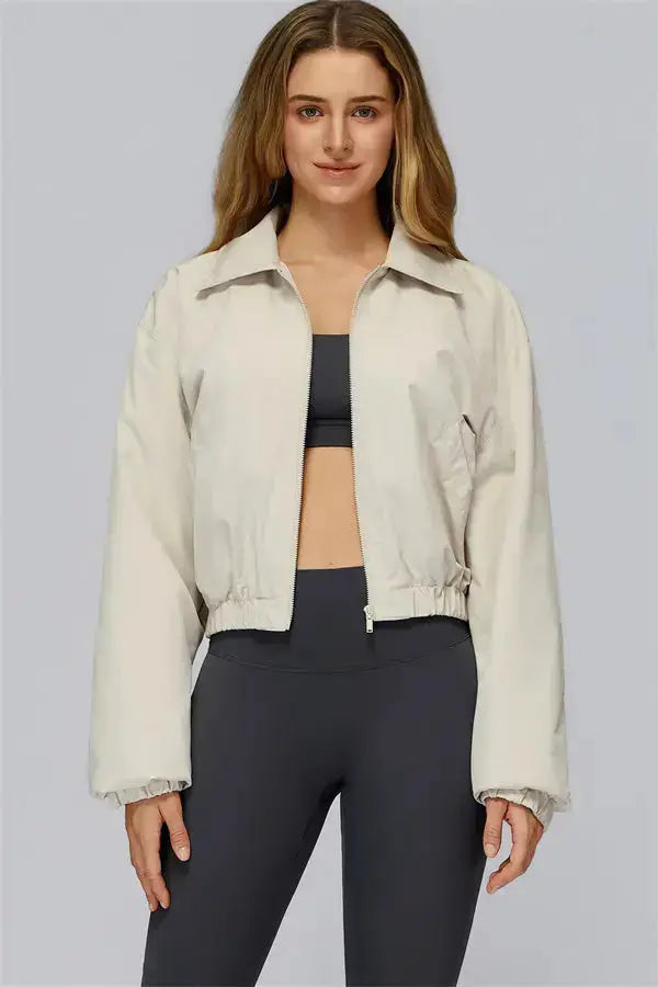 The Elle Form Crop Zip Jacket Fitglutes Activewear Gymwear Sportswear & Workout Clothes