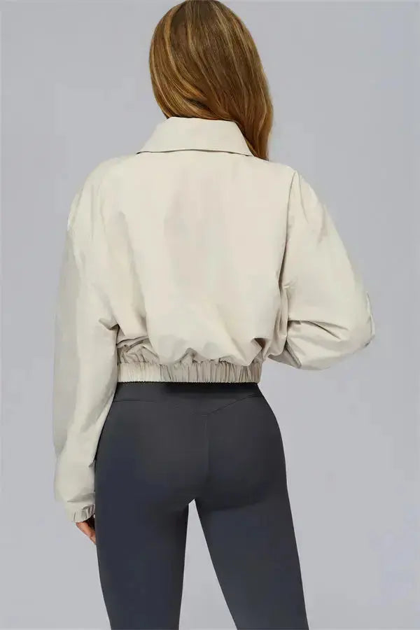 The Elle Form Crop Zip Jacket Fitglutes Activewear Gymwear Sportswear & Workout Clothes