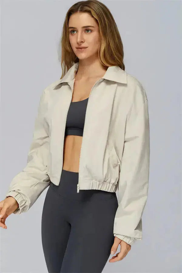The Elle Form Crop Zip Jacket Fitglutes Activewear Gymwear Sportswear & Workout Clothes