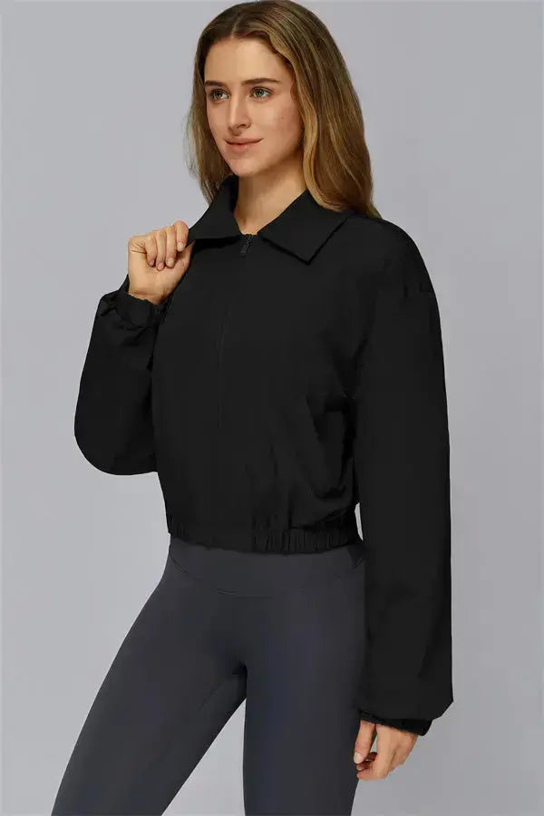 The Elle Form Crop Zip Jacket Fitglutes Activewear Gymwear Sportswear & Workout Clothes