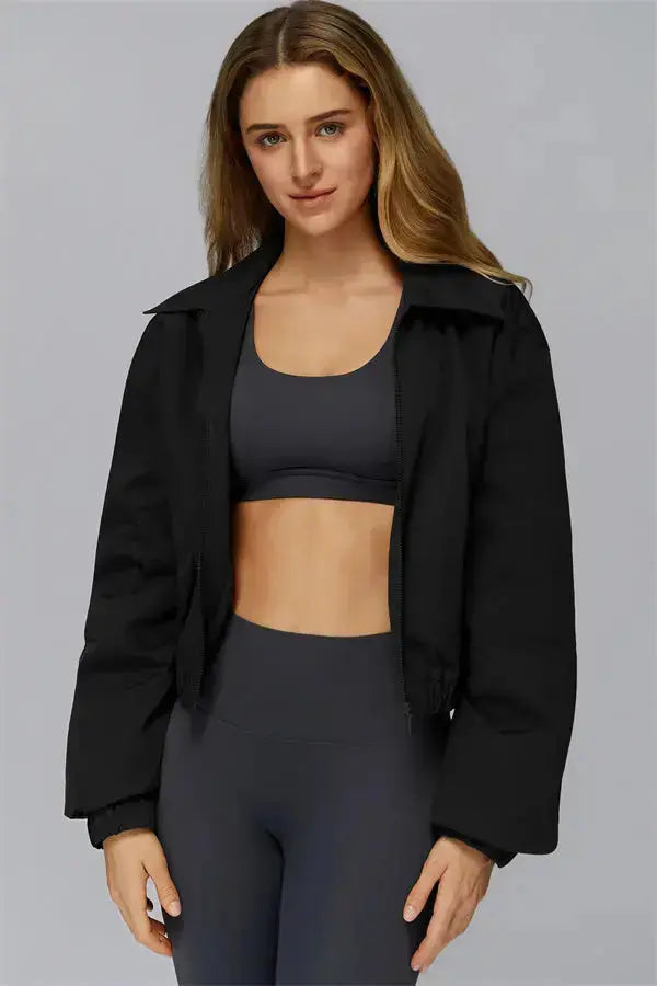 The Elle Form Crop Zip Jacket Fitglutes Activewear Gymwear Sportswear & Workout Clothes