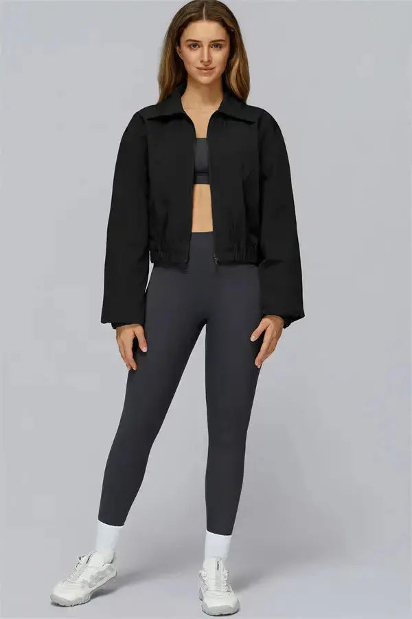 The Elle Form Crop Zip Jacket Fitglutes Activewear Gymwear Sportswear & Workout Clothes