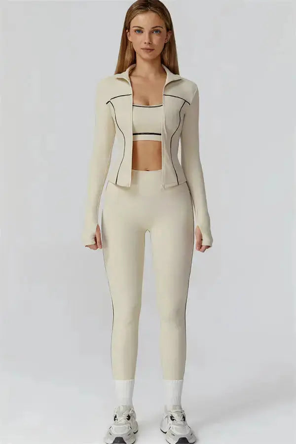The Venus Zip Top Leggings 2-Piece Set Fitglutes Activewear Gymwear Sportswear & Workout Clothes