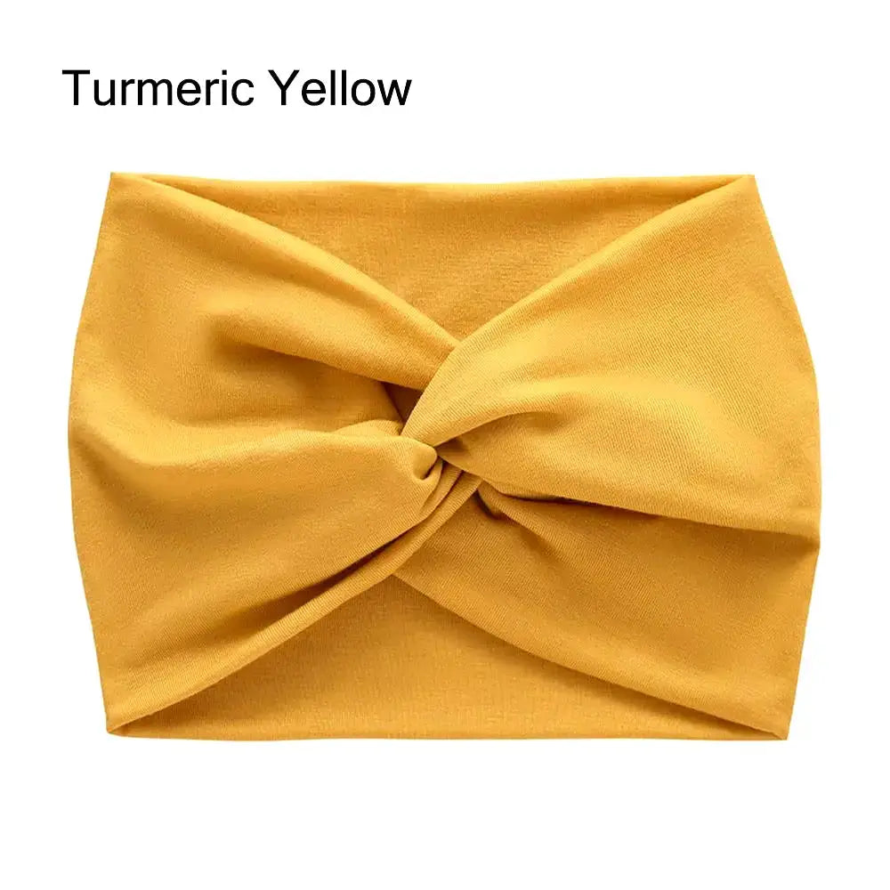 Wide stretchy turban headband for women by Hypes Inventory, stylish hair accessory for all-day comfort and versatile styling.