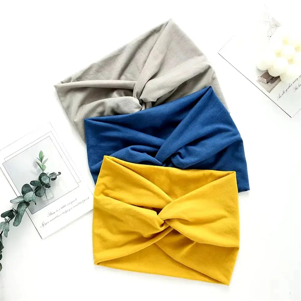 Wide stretchy turban headband for women by Hypes Inventory, stylish hair accessory with all-day comfort and versatile styling.