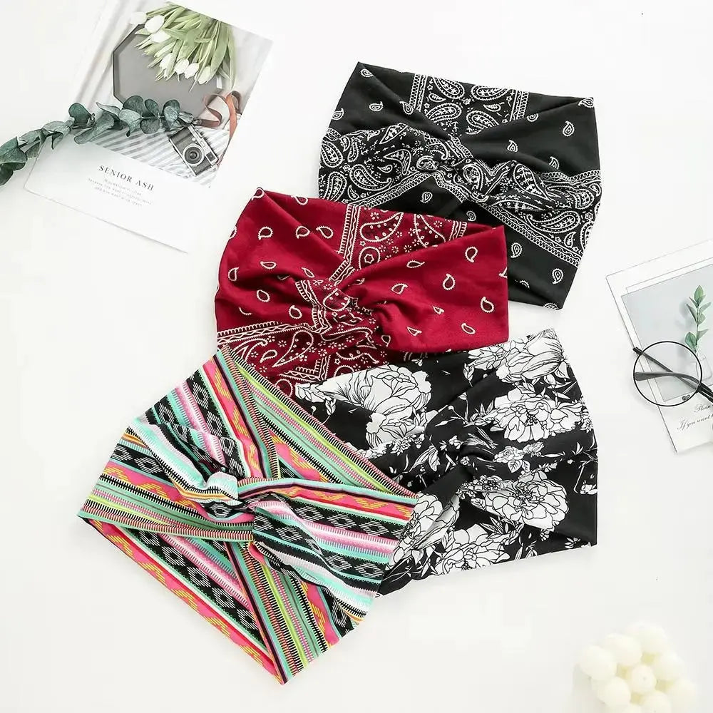 Hypes Inventory wide stretchy turban headband for women, stylish hair accessory for all-day comfort and hair styling.