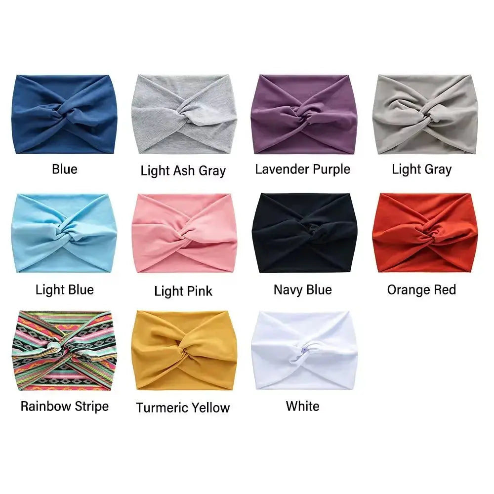 Hypes Inventory women's wide stretchy turban headband with hair wrap for all-day comfort, stylish hair accessory for women.