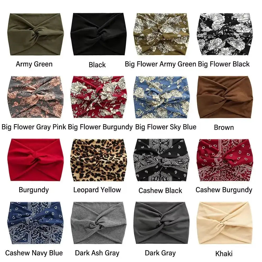 Wide stretchy turban headband for women, Hypes Inventory hair accessory, stylish all-day comfortable hair wrap.