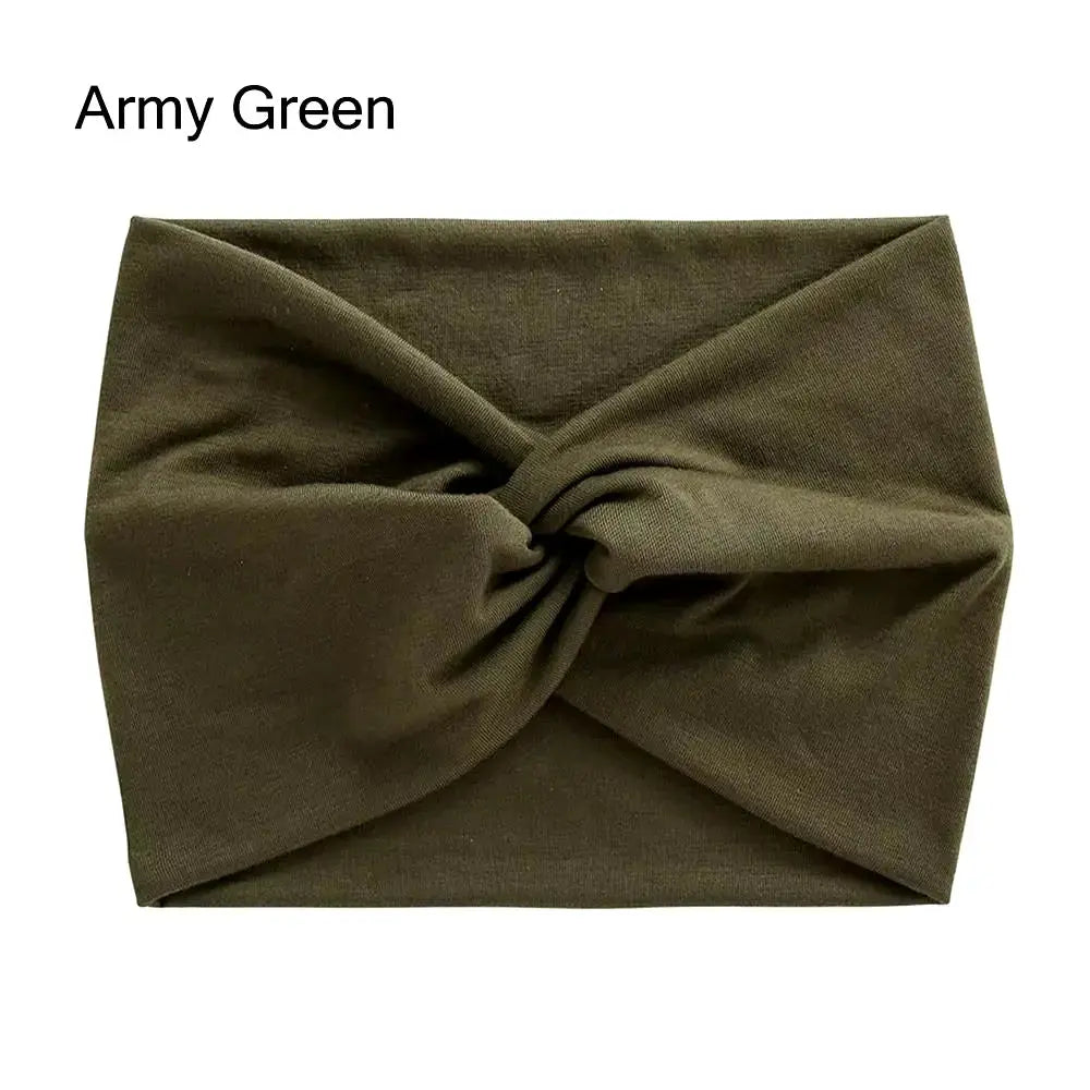 Wide stretchy turban headband for women by Hypes Inventory, stylish hair accessory perfect for all-day comfort.
