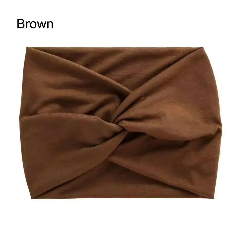 Wide stretchy turban headband for women by Hypes Inventory, stylish hair accessory for all-day comfort and hair styling.