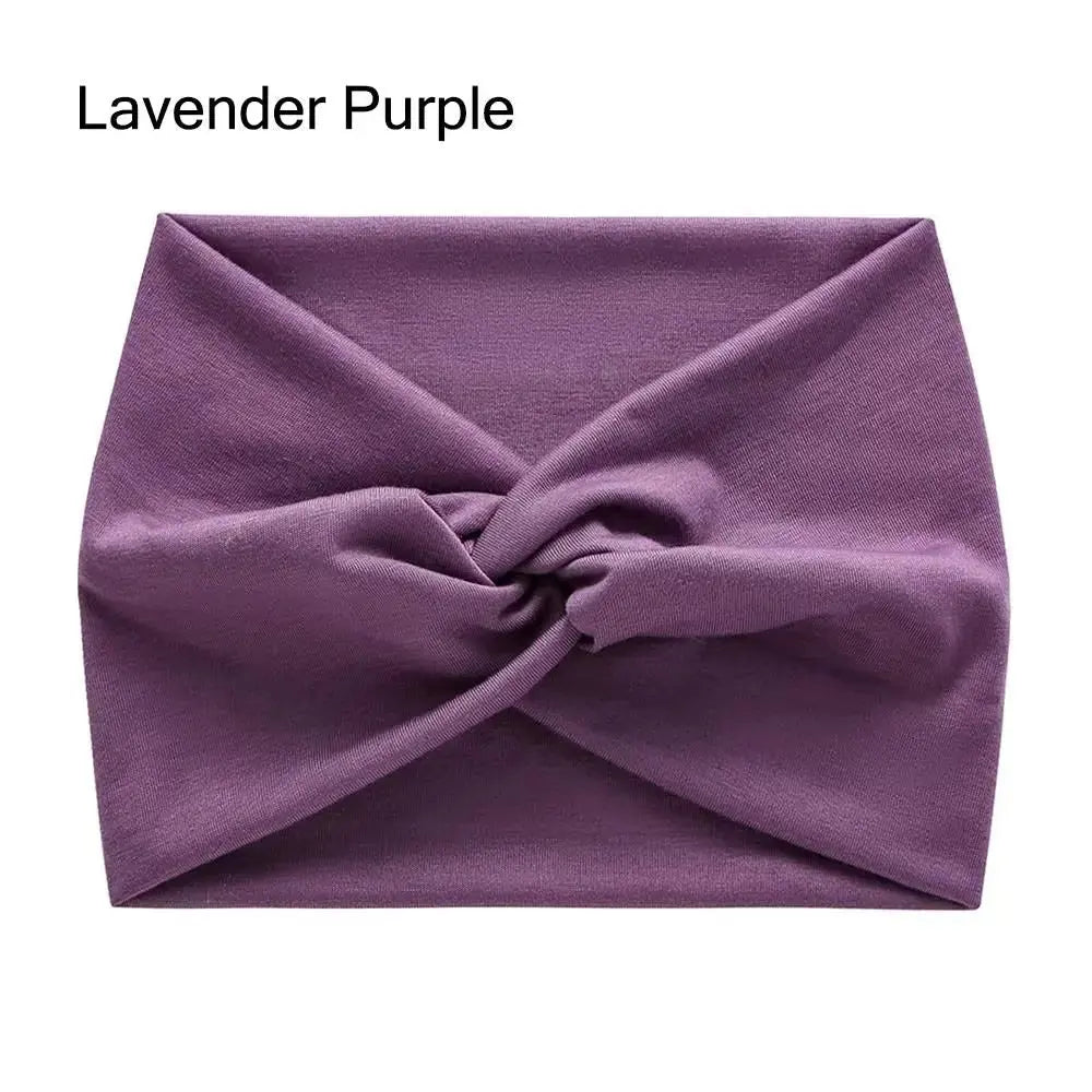 Wide stretchy turban headband for women, Hypes Inventory hair accessory, designed for all-day comfort and stylish hair wrapping.