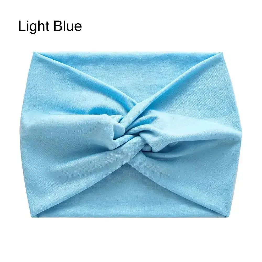Hypes Inventory wide stretchy turban headband for women, stylish hair accessory with all-day comfort and versatile hair wrapping.