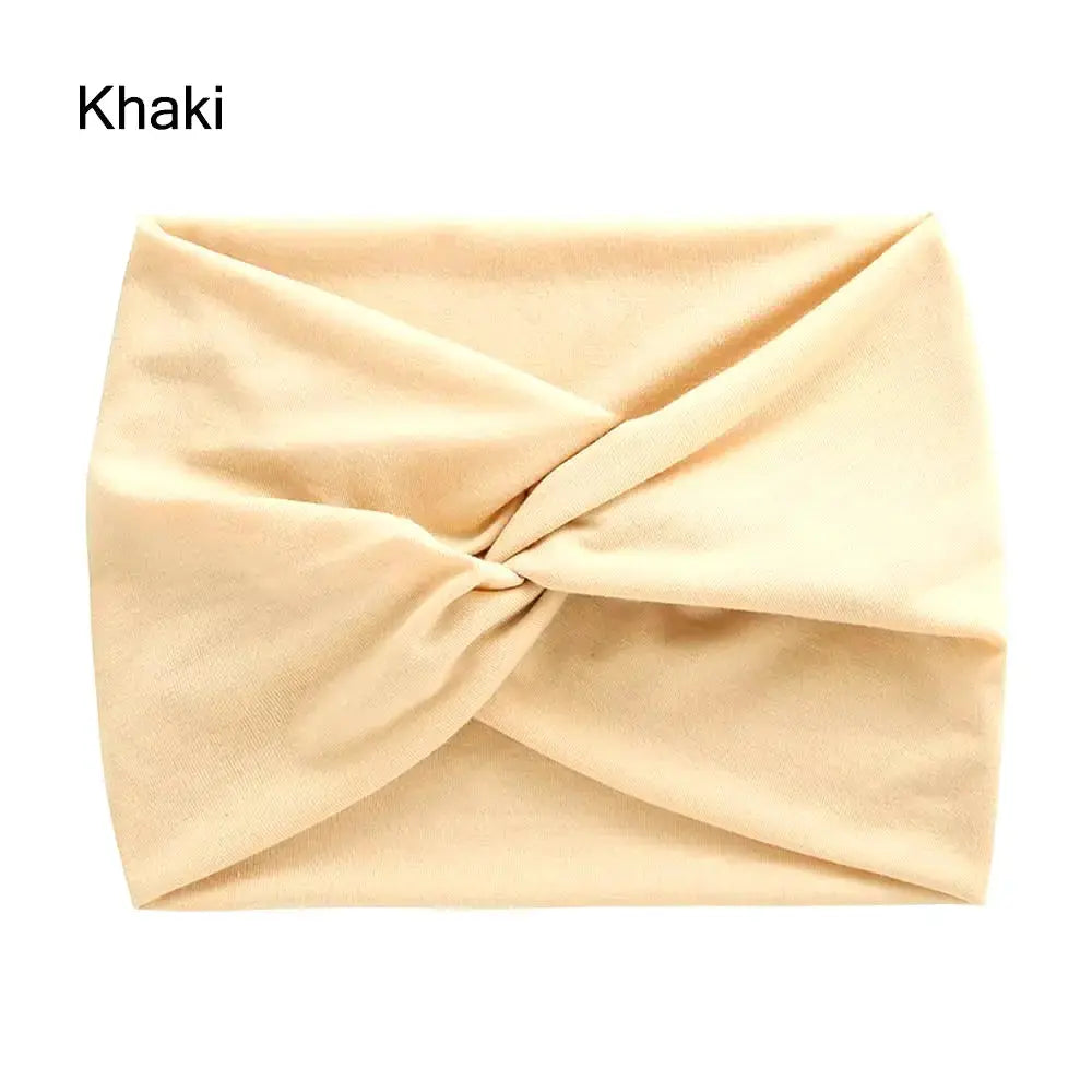 Hypes Inventory wide stretchy turban headband for women, stylish hair accessory with all-day comfort and versatile hair wrap design