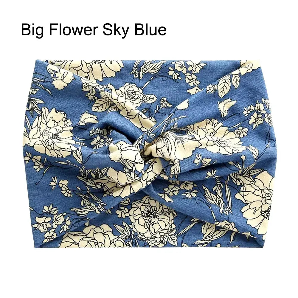Wide stretchy turban headband for women, a stylish hair accessory by Hypes Inventory, offers all-day comfort and hair coverage.