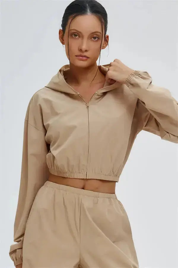 The Svelte UV protection Crop Hoodie Fitglutes Activewear Gymwear Sportswear & Workout Clothes