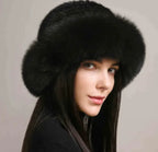 Luxury Mink Hair Hat – Elegant Braided Winter Fur Cap for Women