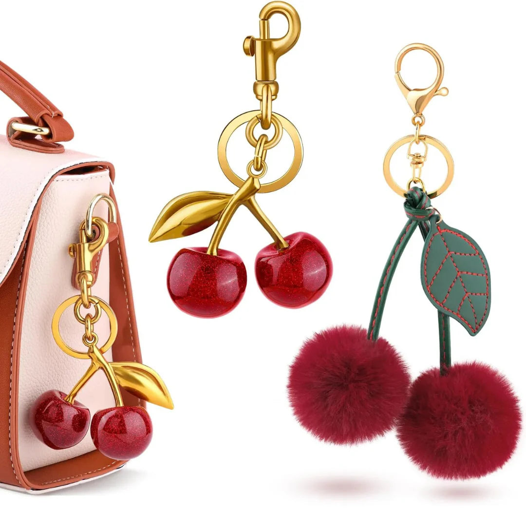Cherry Bag Charm Keychain – Cute Purse Charm & Trendy Handbag Accessory