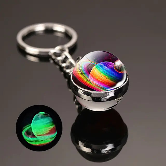 Glow In The Dark Planet Keychain - Solar System Design