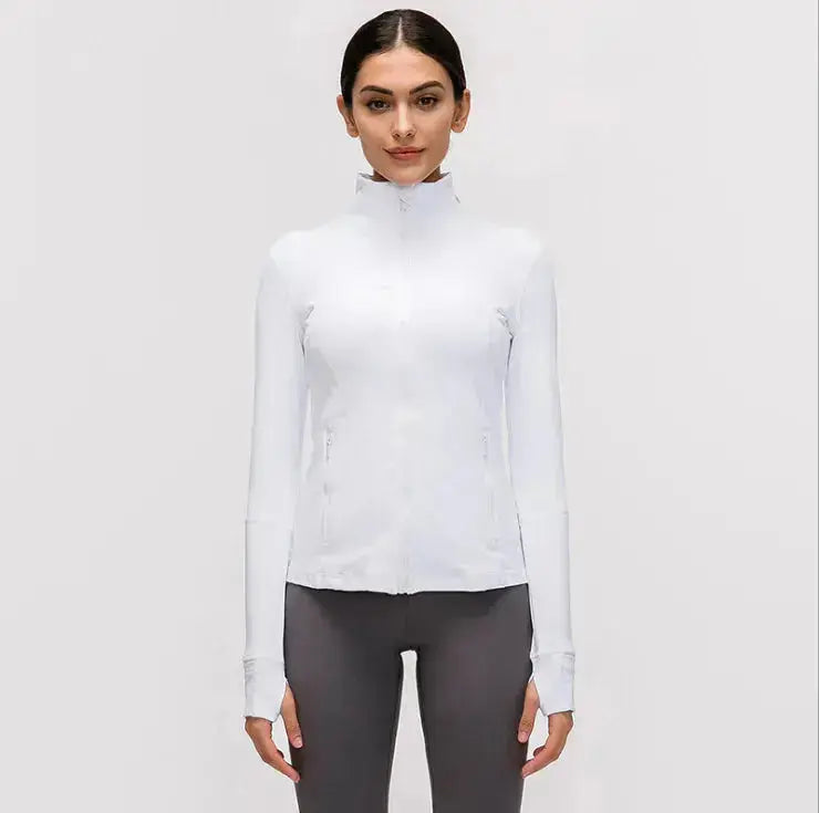 Women's Nylon Stretch Zip-Up Yoga Jacket for Fall/Winter Hypes Inventory