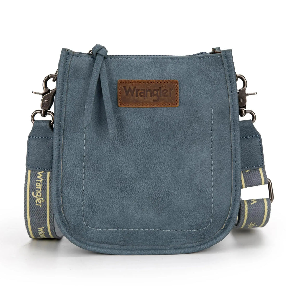 Wrangler small crossbody bag by Hypes Inventory, mini vegan leather purse with adjustable strap for women.
