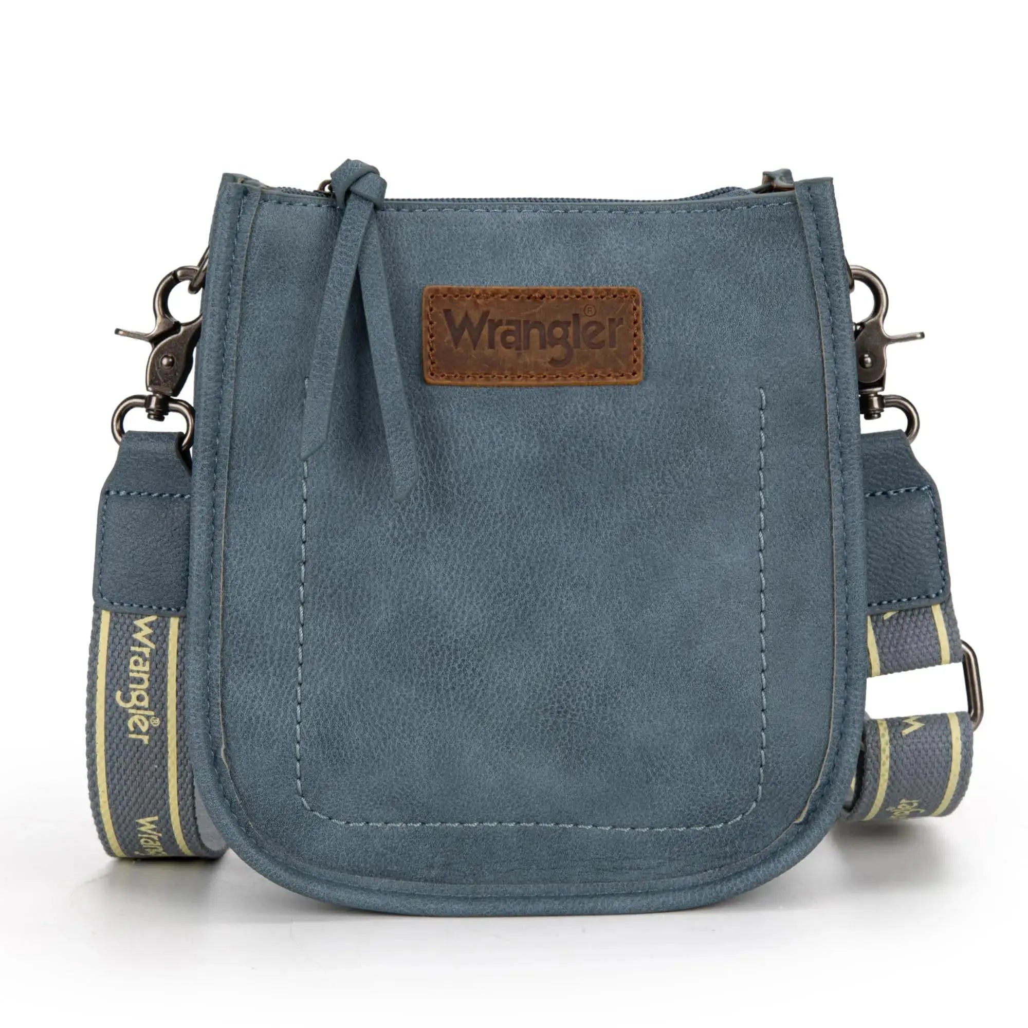 Wrangler Small Crossbody Bag by Hypes Inventory, vegan leather shoulder purse with adjustable strap and compact design for women.
