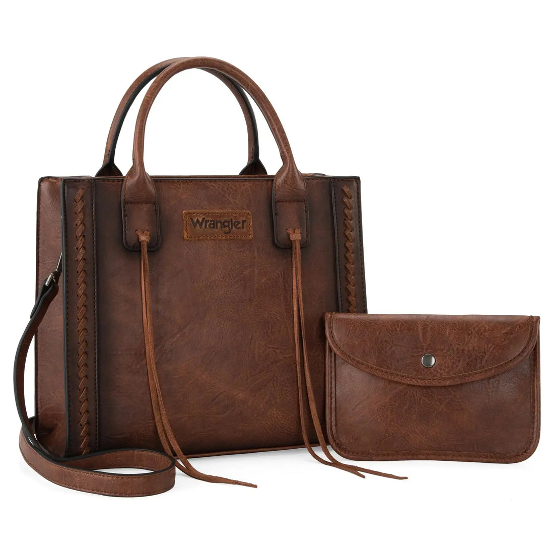 Wrangler Tote Bag for Women Western Purse Top Handle Satchel Purse and Wallet Set 2Pcs Gift WG2-242DBR Hypes Inventory