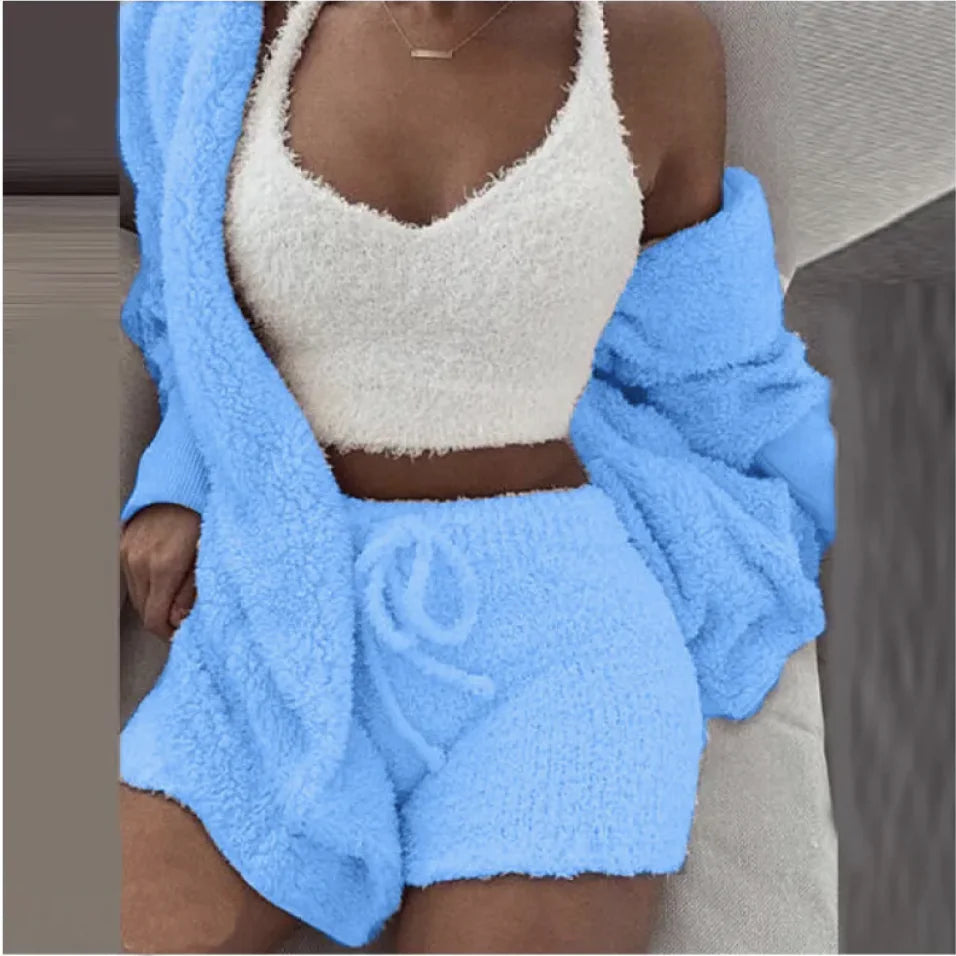 Fashion Plush 3-Piece Women's Loungewear Set