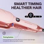 Wavytalk Power Wave Hair Crimper & Curling Wand for Beach Waves with Ionic Technology, Dual Voltage & Lightweight Design, Reducing Frizz & Damage, Perfect for Travel