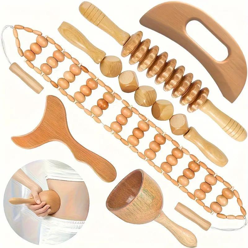 Sculpt & Smooth Wooden Massage Roller Set