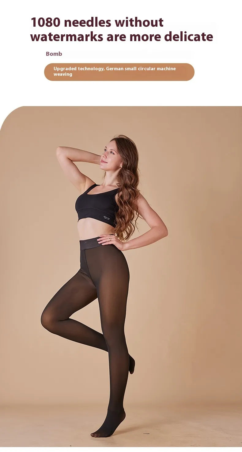 Sheer Fleece-Lined Leggings