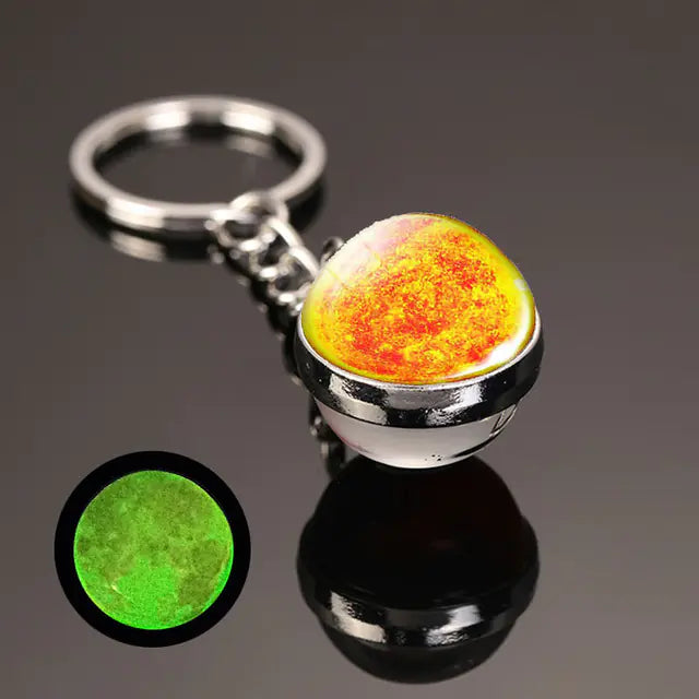 Glow In The Dark Planet Keychain - Solar System Design