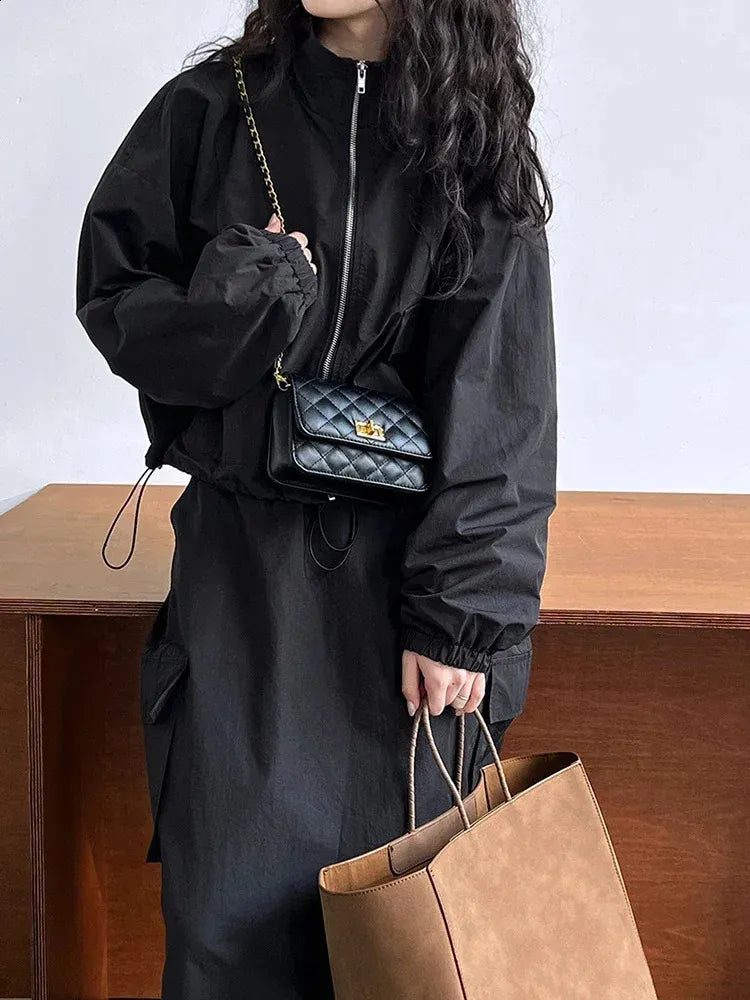 Women's Zip-Up Jacket and Drawstring Skirt Set (2 pc set)