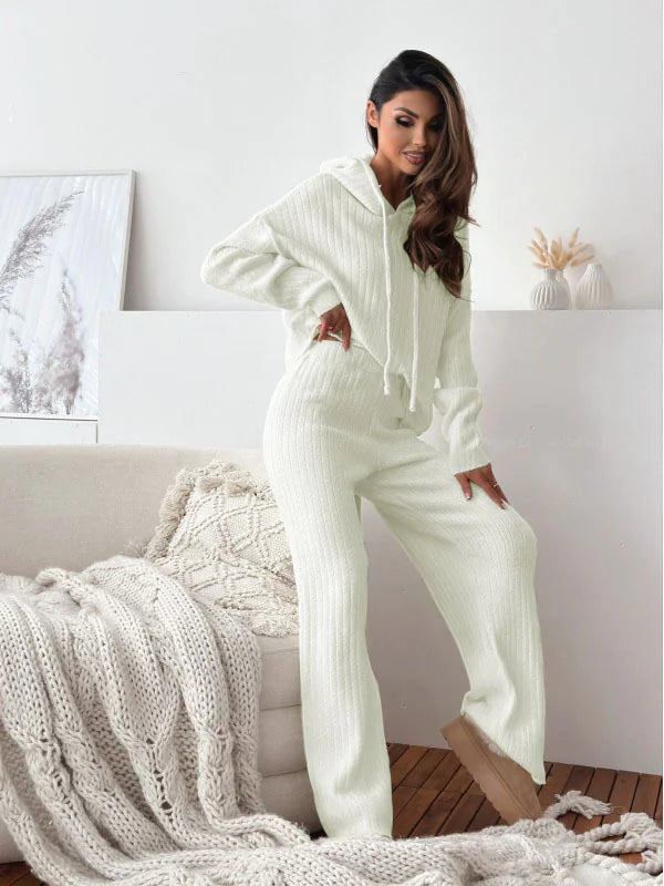 Women’s Hooded Two-Piece Lounge Set | Cozy Autumn & Winter Outfit