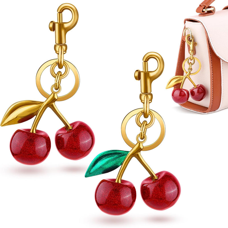 Cherry Bag Charm Cute Key Chains Cherry Purse Charms for Handbags, Strawberry Keychain Gifts for Women