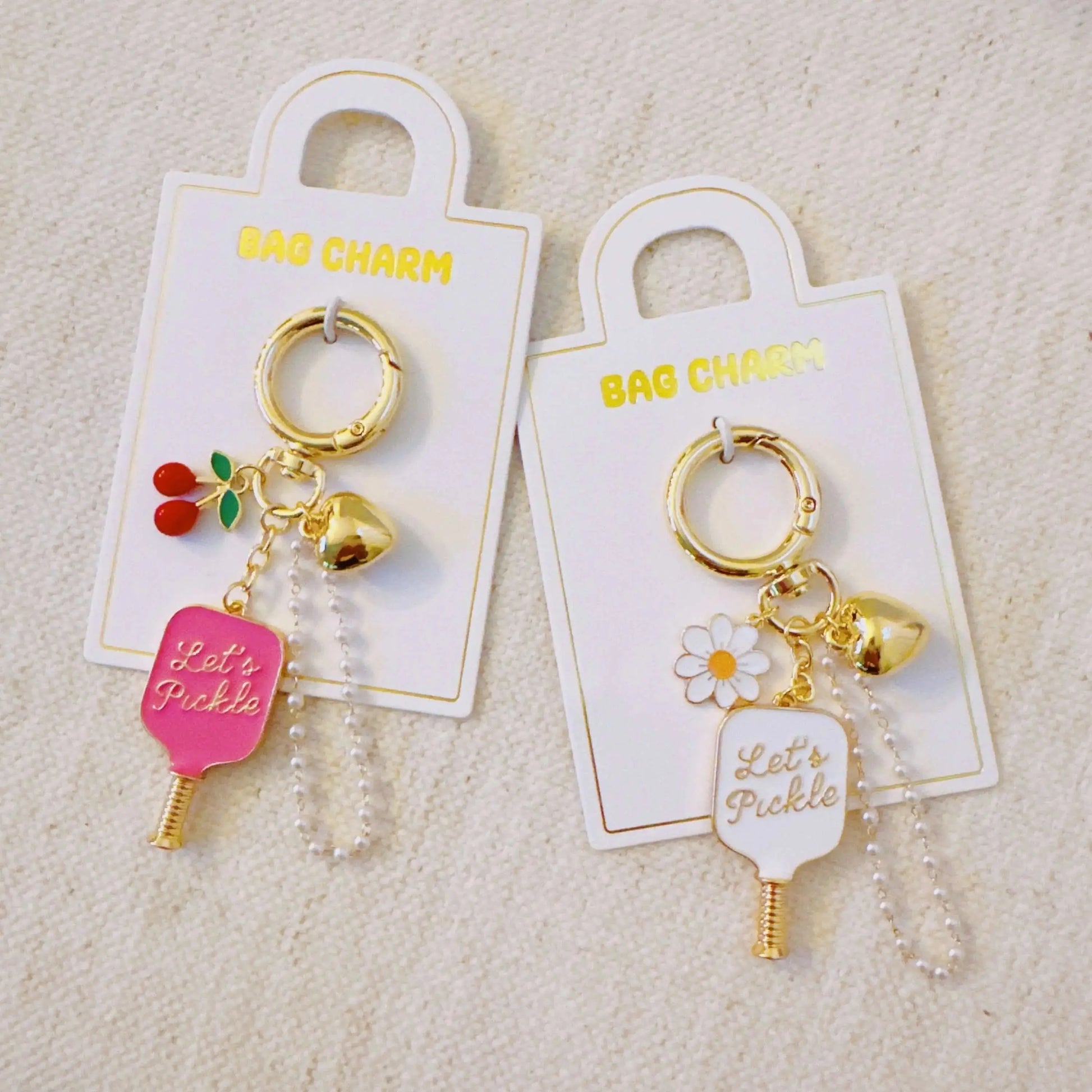 Pickleball Cherry Bag Charm – Sweet Sporty Accessory with Paddle and Cherry Charms Ellisonyoung.com