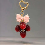 Deluxe Cherry Charm - Tumbler Handle Charm featuring a heart clasp and bow with decorative cherry accents.