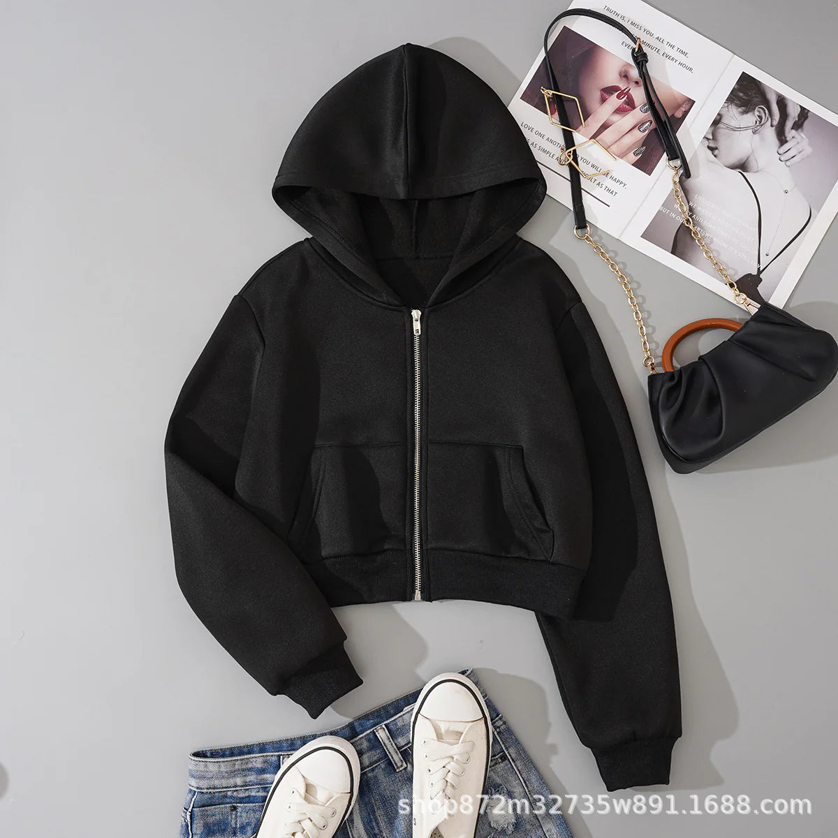 Loose Hooded Net Top