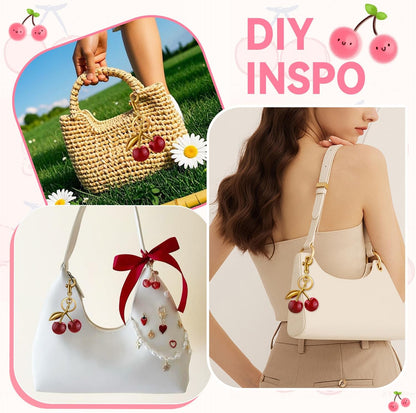 Cherry Bag Charm Cute Key Chains Cherry Purse Charms for Handbags, Strawberry Keychain Gifts for Women