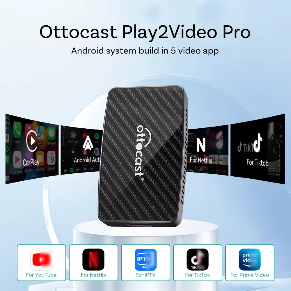 Play2Video Pro Carplay TV Box Wireless Car Play Android Auto Car Intelligent Systems for Youtube Netflix Spotify