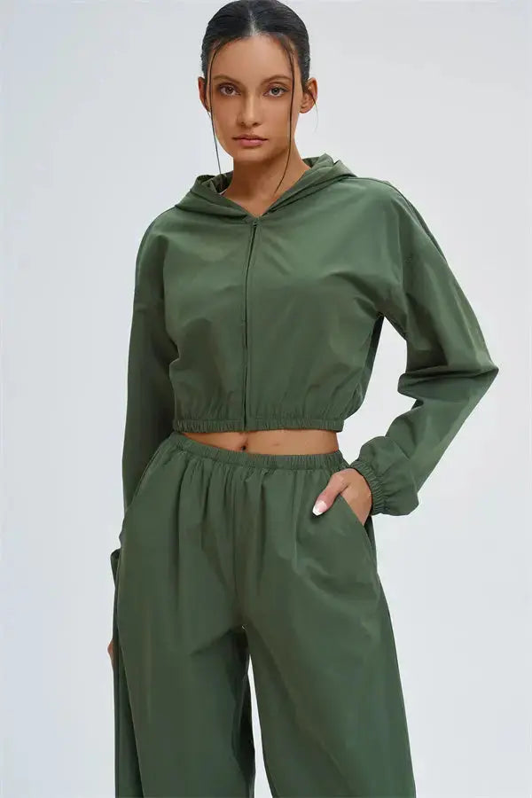 The Svelte UV protection Crop Hoodie Fitglutes Activewear Gymwear Sportswear & Workout Clothes