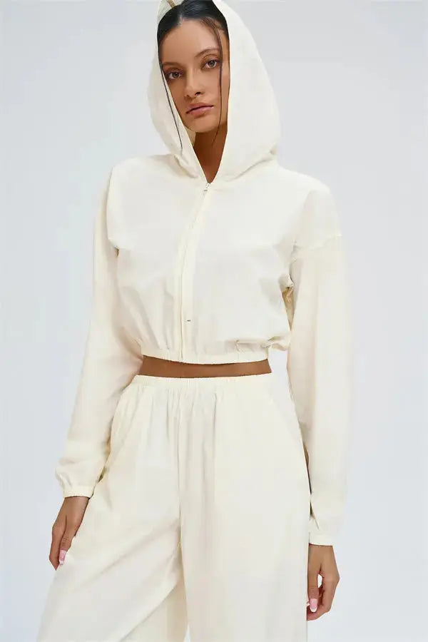 The Svelte UV protection Crop Hoodie Fitglutes Activewear Gymwear Sportswear & Workout Clothes