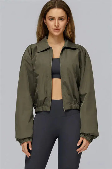 The Elle Form Crop Zip Jacket Fitglutes Activewear Gymwear Sportswear & Workout Clothes